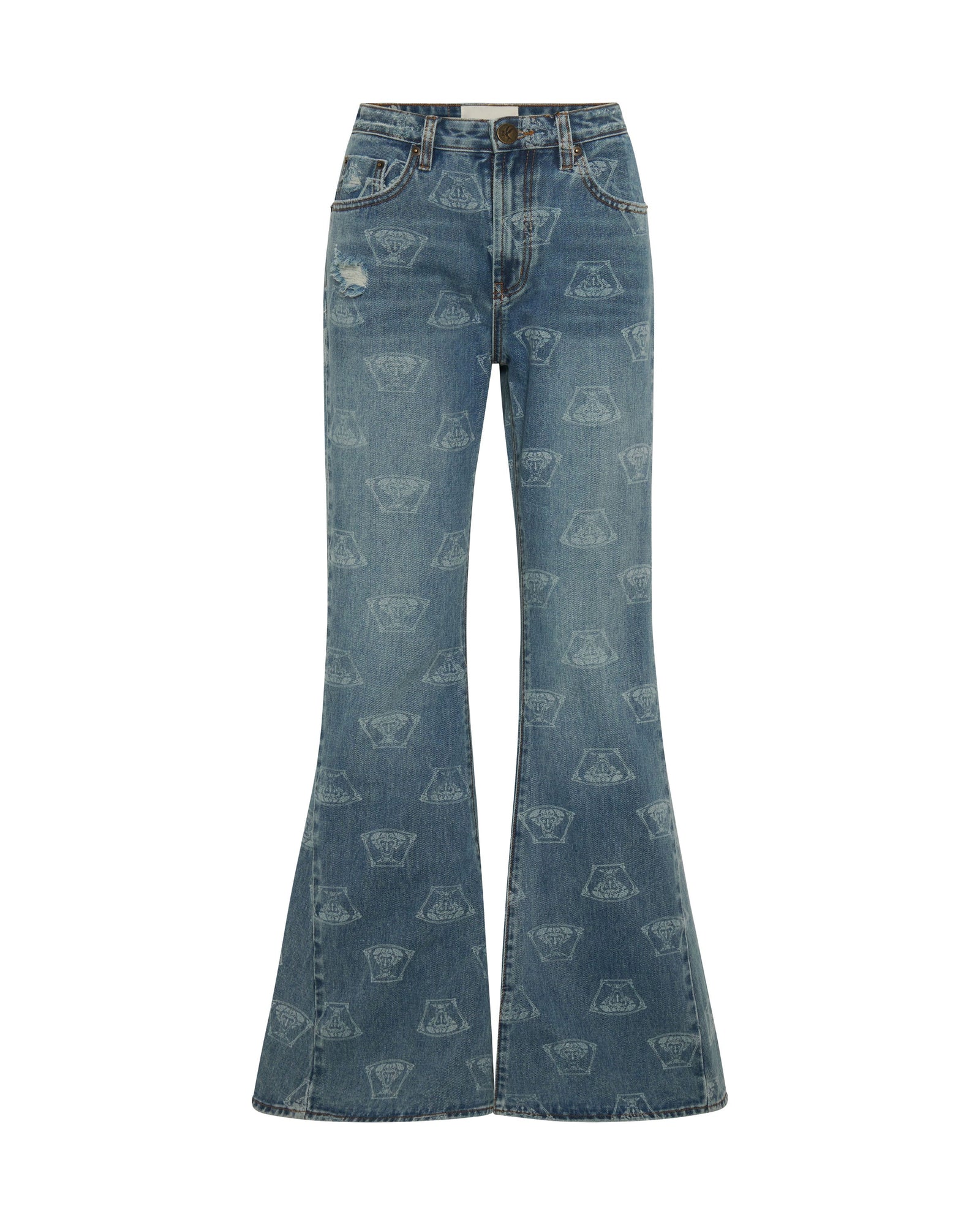 Marines Mid Waist Flared Denim Jeans | Medusa