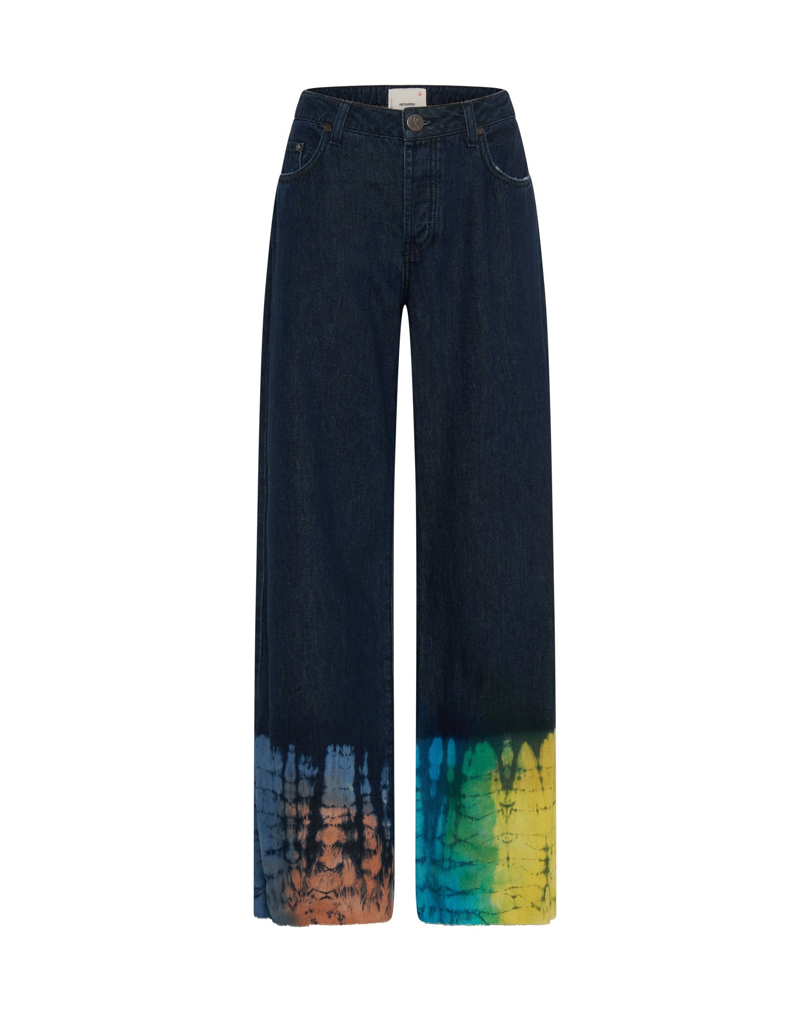 Jackson Mid Waist Wide Leg Denim Jeans | Paint Dipped