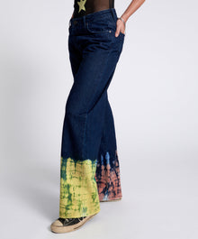 Jackson Mid Waist Wide Leg Denim Jeans | Paint Dipped