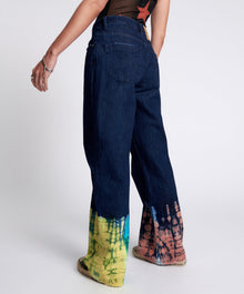 Jackson Mid Waist Wide Leg Denim Jeans | Paint Dipped