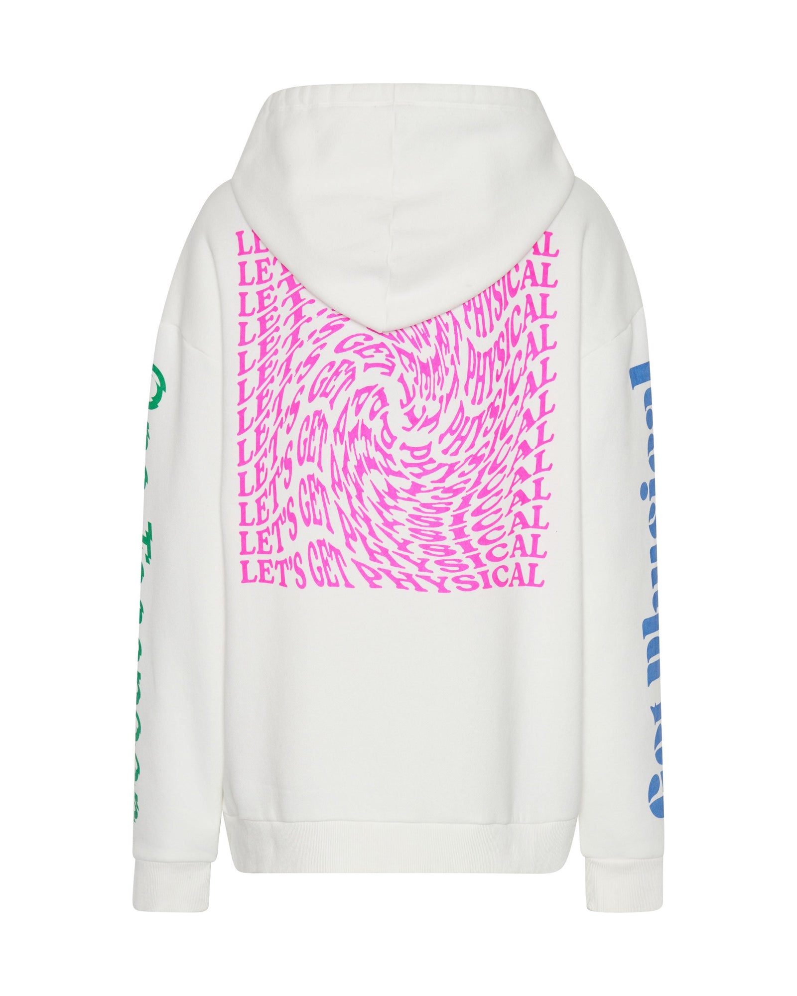 Get Physical Oversized Sweater Hoody with Front Logo | White