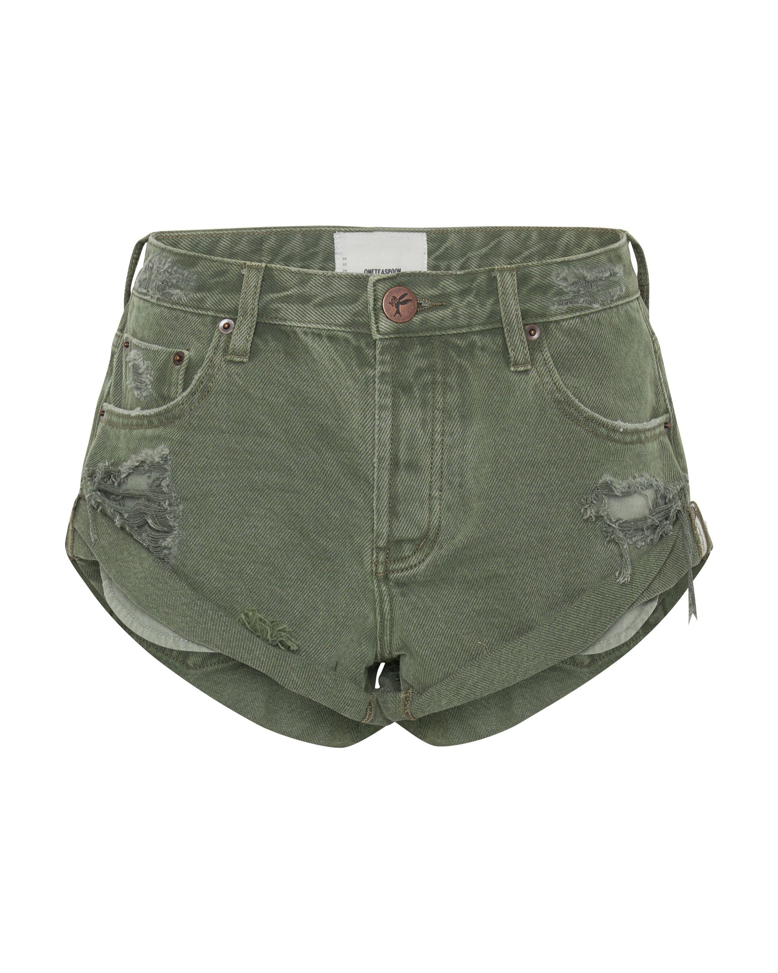 Bandits Low Waist Denim Shorts | Archived Military Khaki