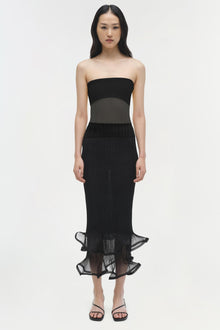 Womens | Emberly Strapless Plisse Top | Black