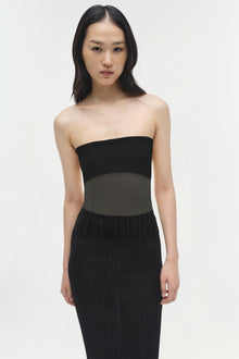 Womens | Emberly Strapless Plisse Top | Black