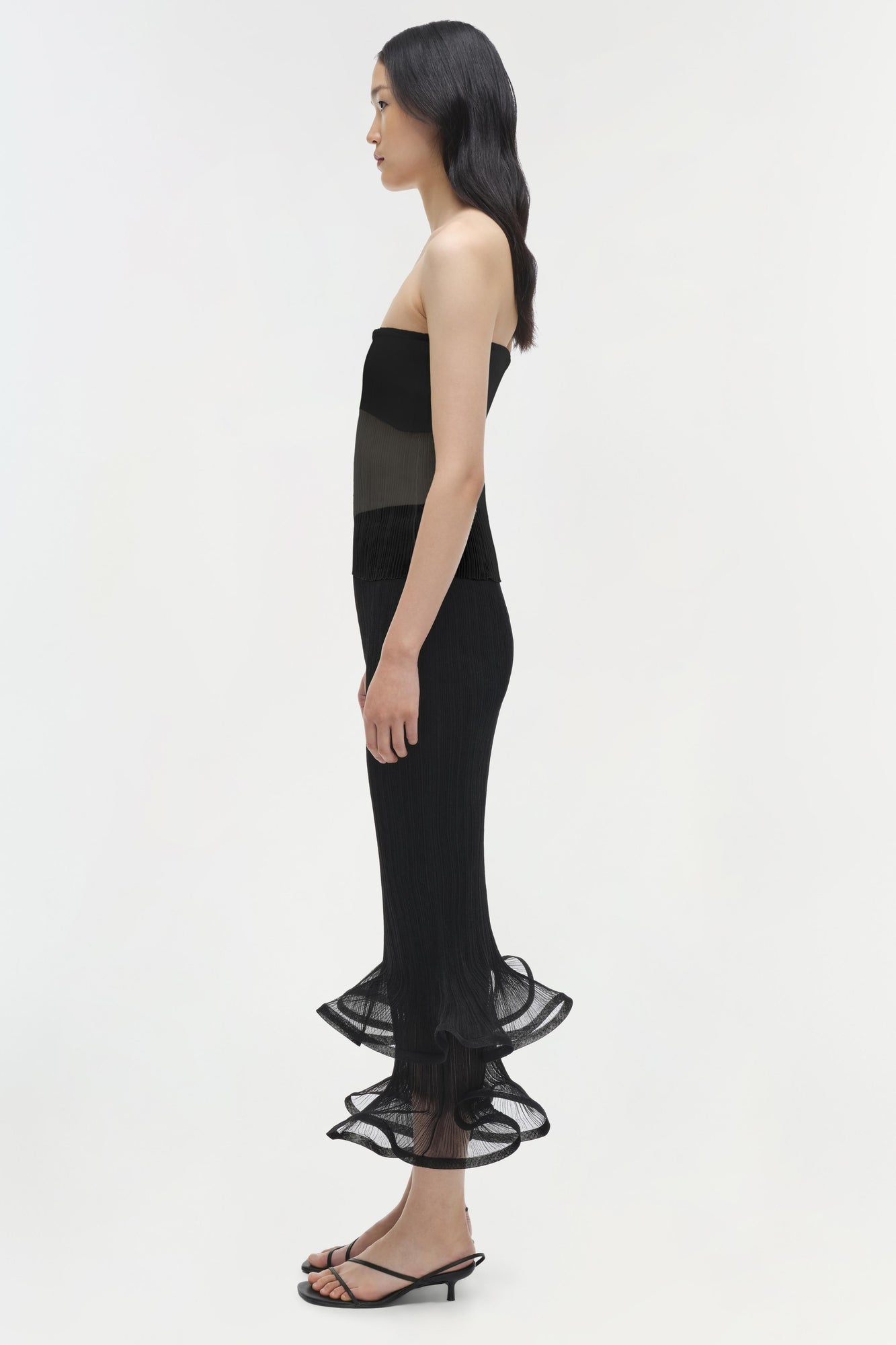 Womens | Emberly Strapless Plisse Top | Black