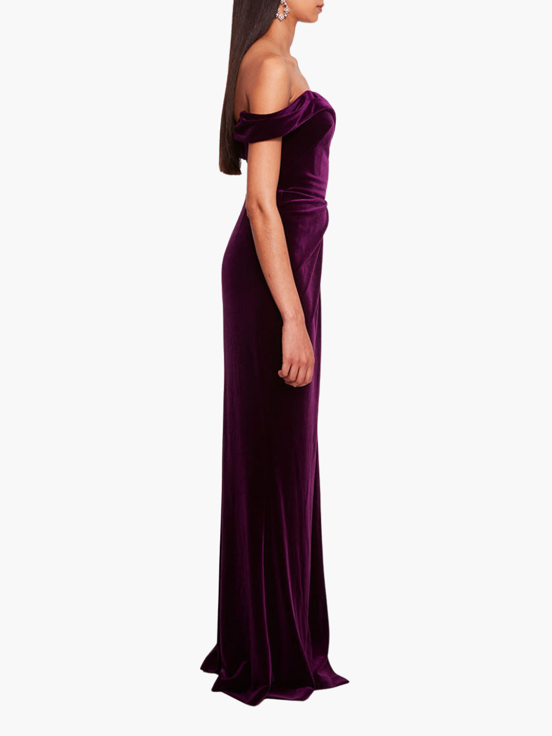 Velvet Plunging Gown | Eggplant