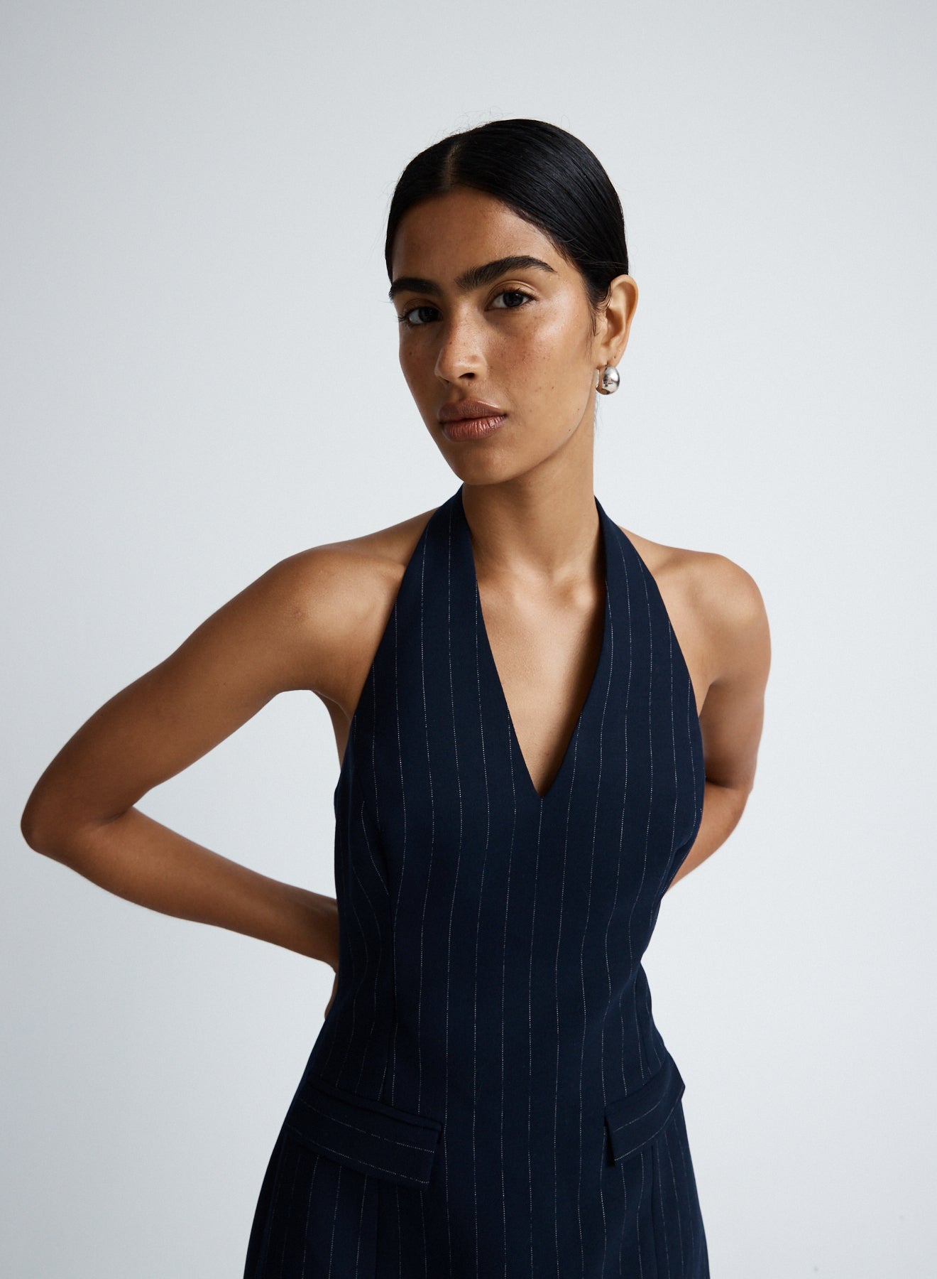Pia Dress | Chalkstripe