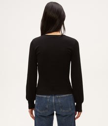 Olivia Balloon Sleeve Top | Black