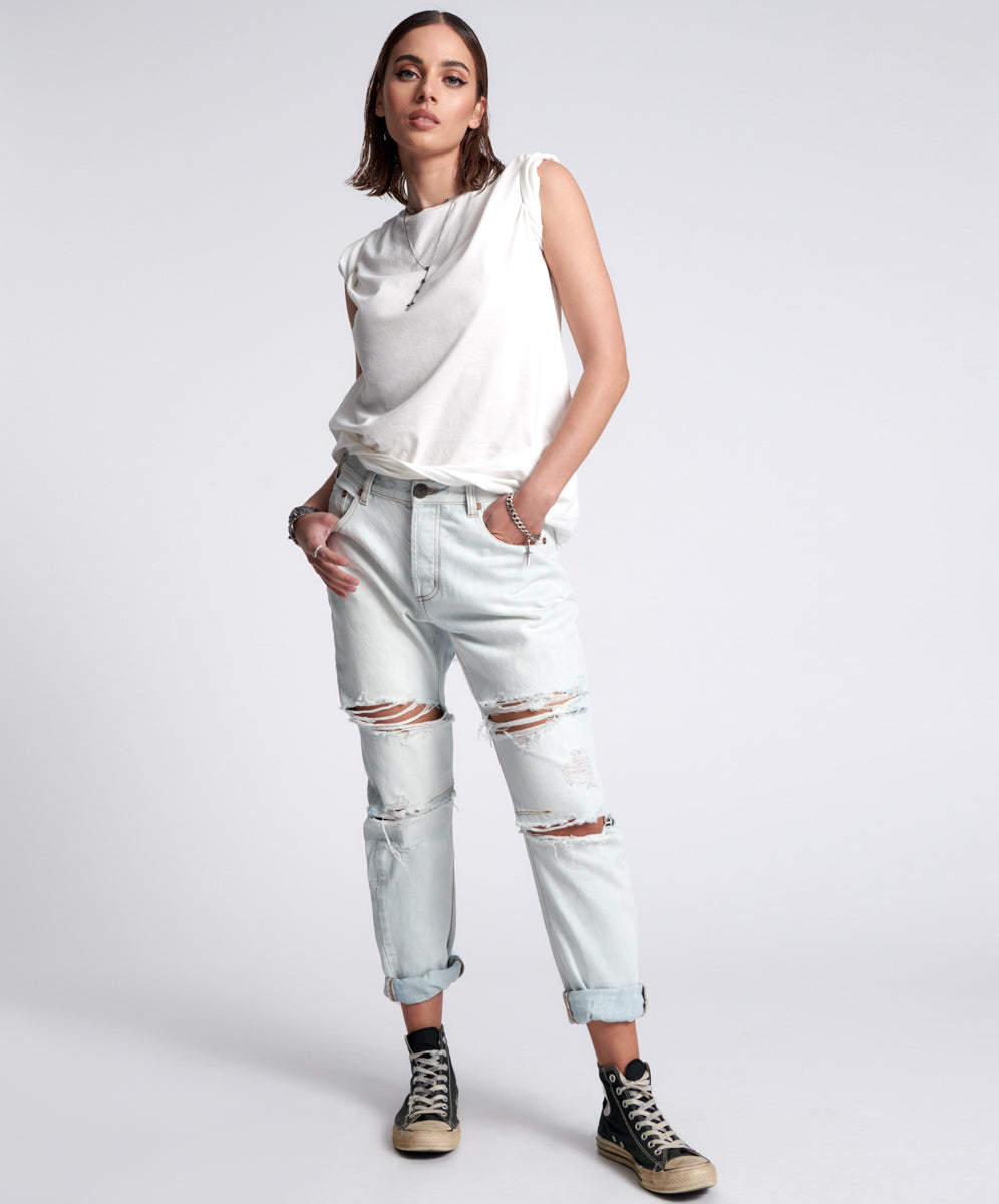 Saints Low Waist Boyfriend Denim Jeans | Brando