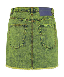 2020 High Waist Mini Denim Skirt | Cyber Lime