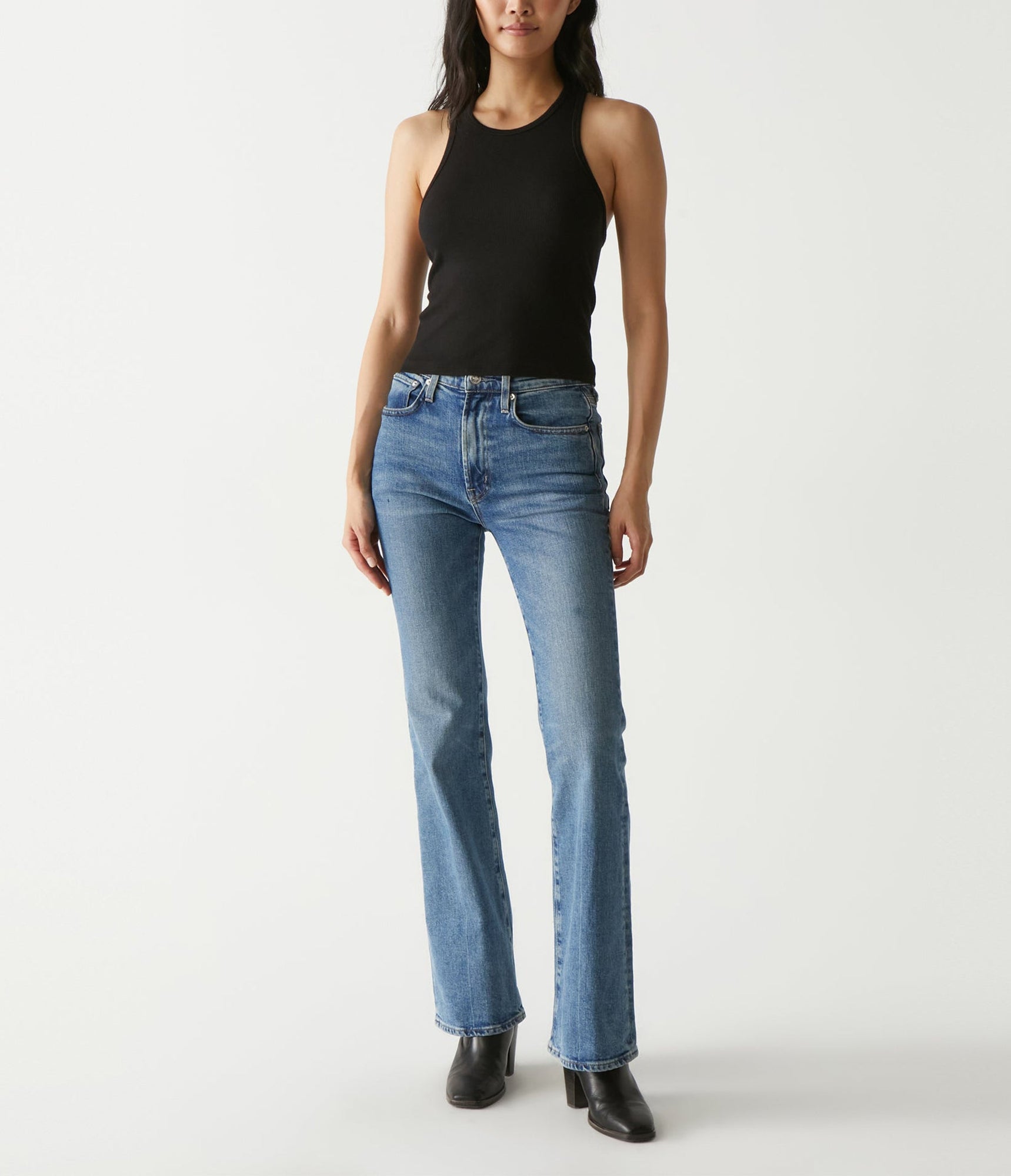 Pina Ribbed Halter Tank | Black