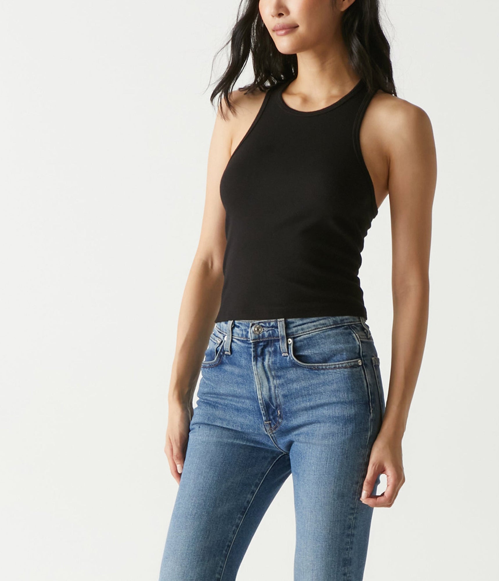 Pina Ribbed Halter Tank | Black