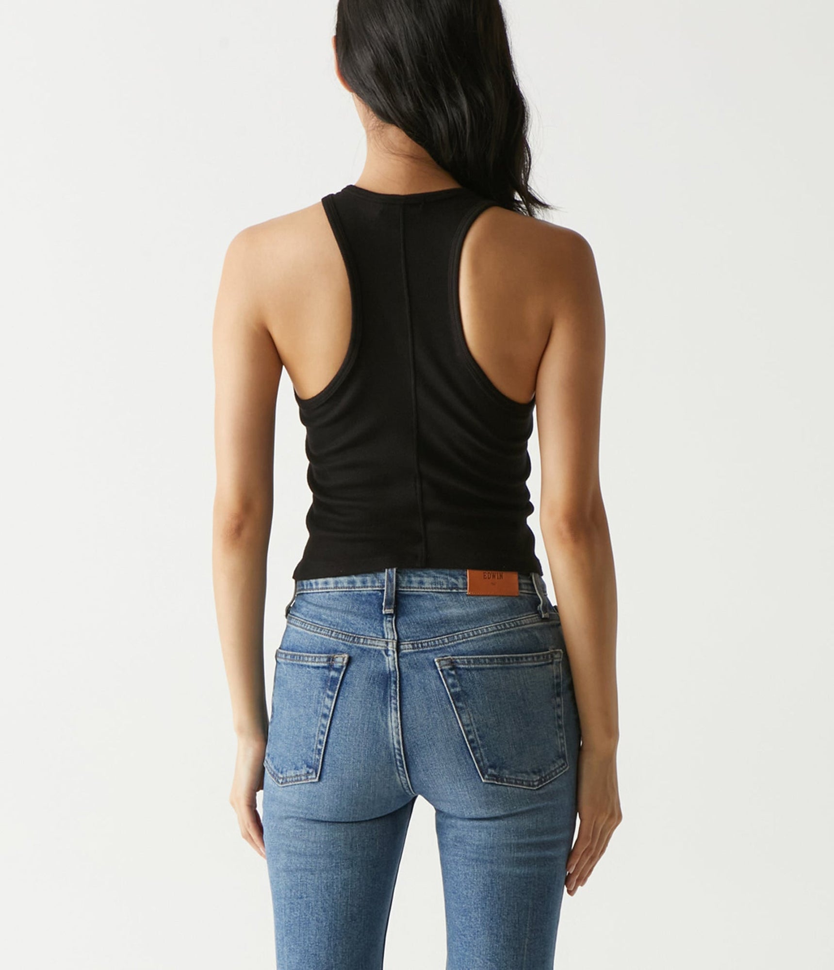 Pina Ribbed Halter Tank | Black