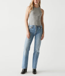 Pina Ribbed Halter Tank | Heather Grey