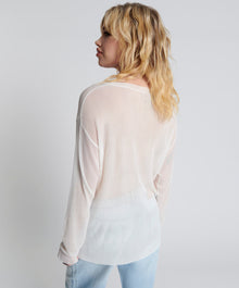 Amity Sheer Rib Knit Top | Off White