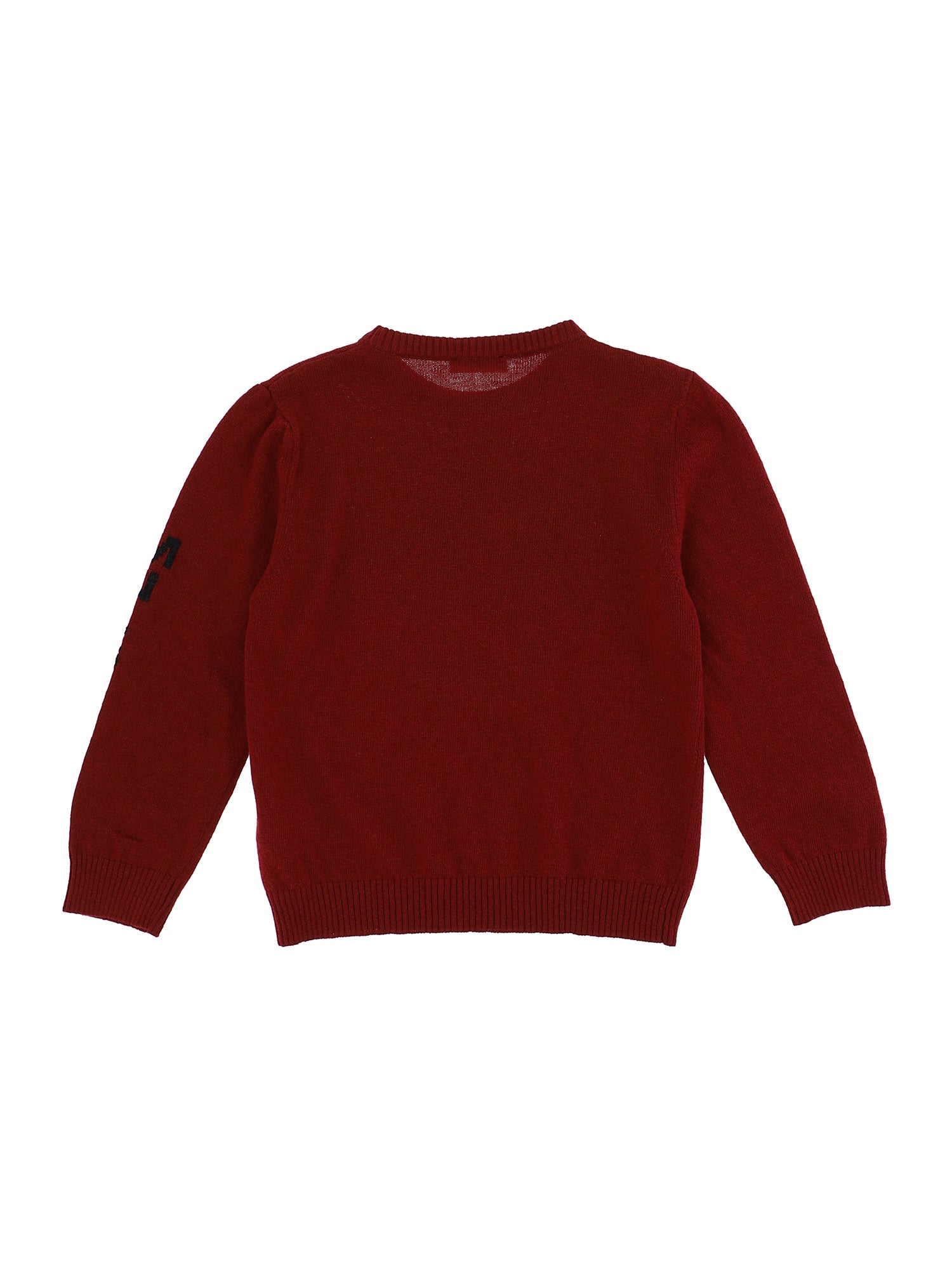 Boys | Cashmere Blend Sweater With Inlay Character | Ruby
