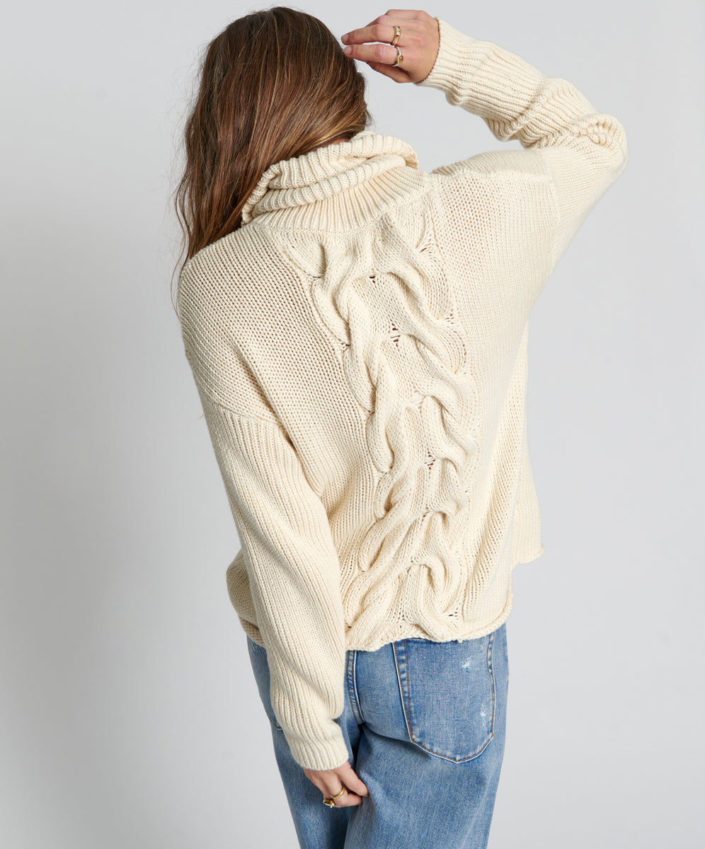 Poison Cable Knit Sweater | Creme