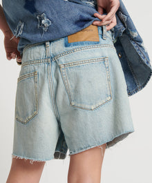 Shakers Low Waist Super Relaxed Denim Shorts | Kansas Blue