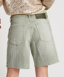 Jacksons Mid Waist Wide Leg Denim Shorts | Khaki