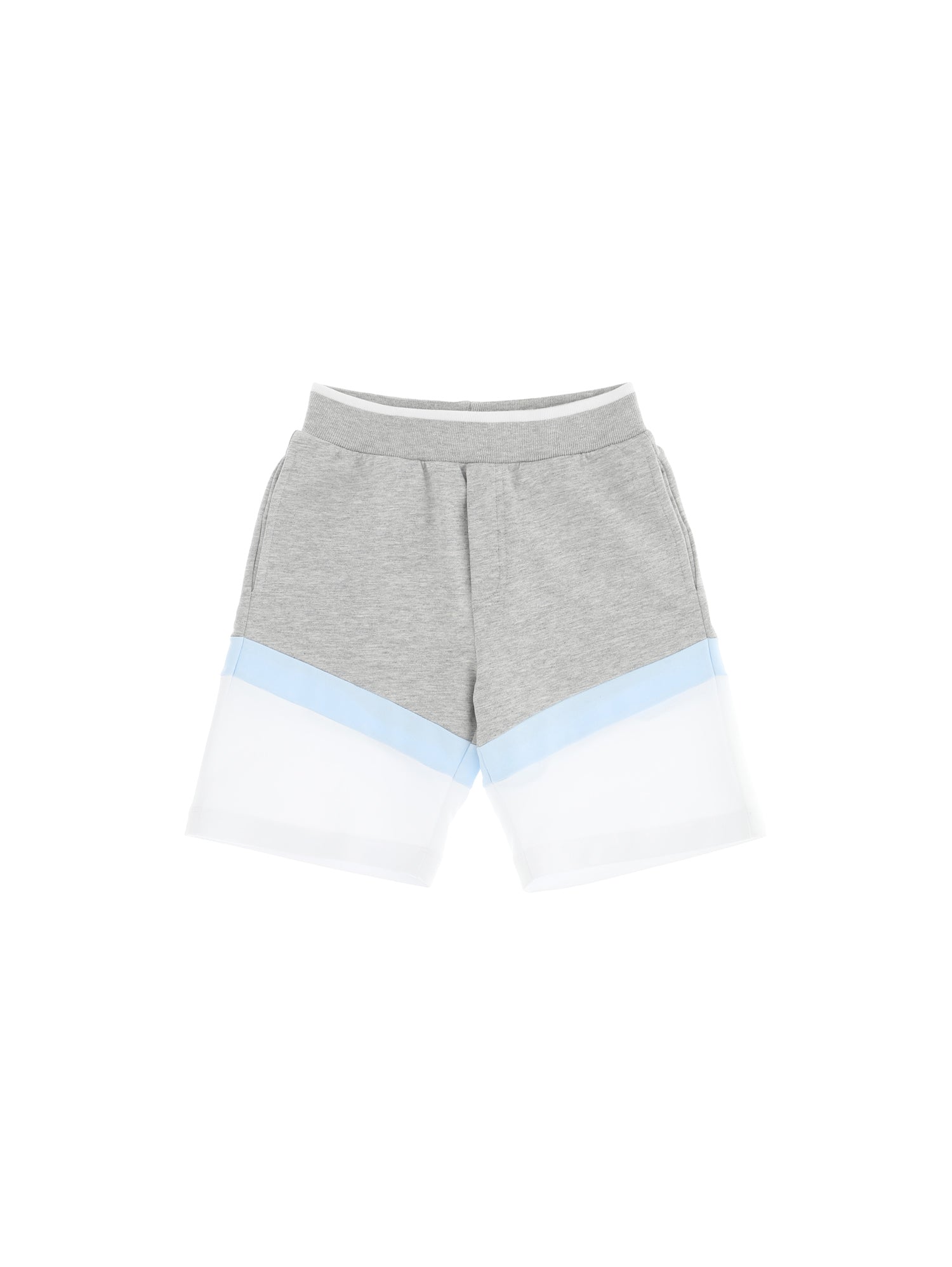 Boys | Striped Fleece Bermuda Shorts | Grey/White
