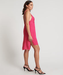 Jacquard Slip Mini Dress | Shocking Pink