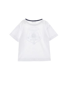 Boys | Coat Of Arms Print Jersey T-Shirt | White/Blue