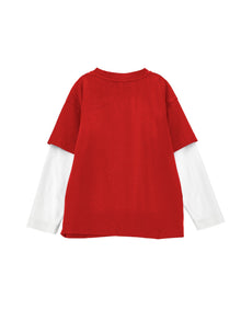 Boys | Double Sleeve T-Shirt | Red/Cream