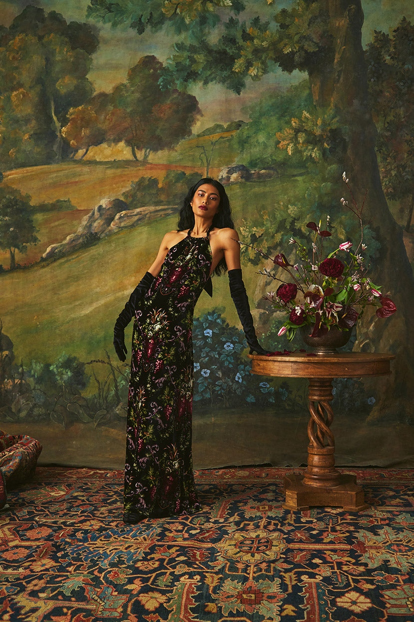 Geneva Dress | Black Fleur