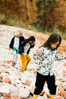 Unisex | Organic Cotton Short Sleeve Woven Collared Shirt | Vild Lab No. 12 - Earth Rocks! Print