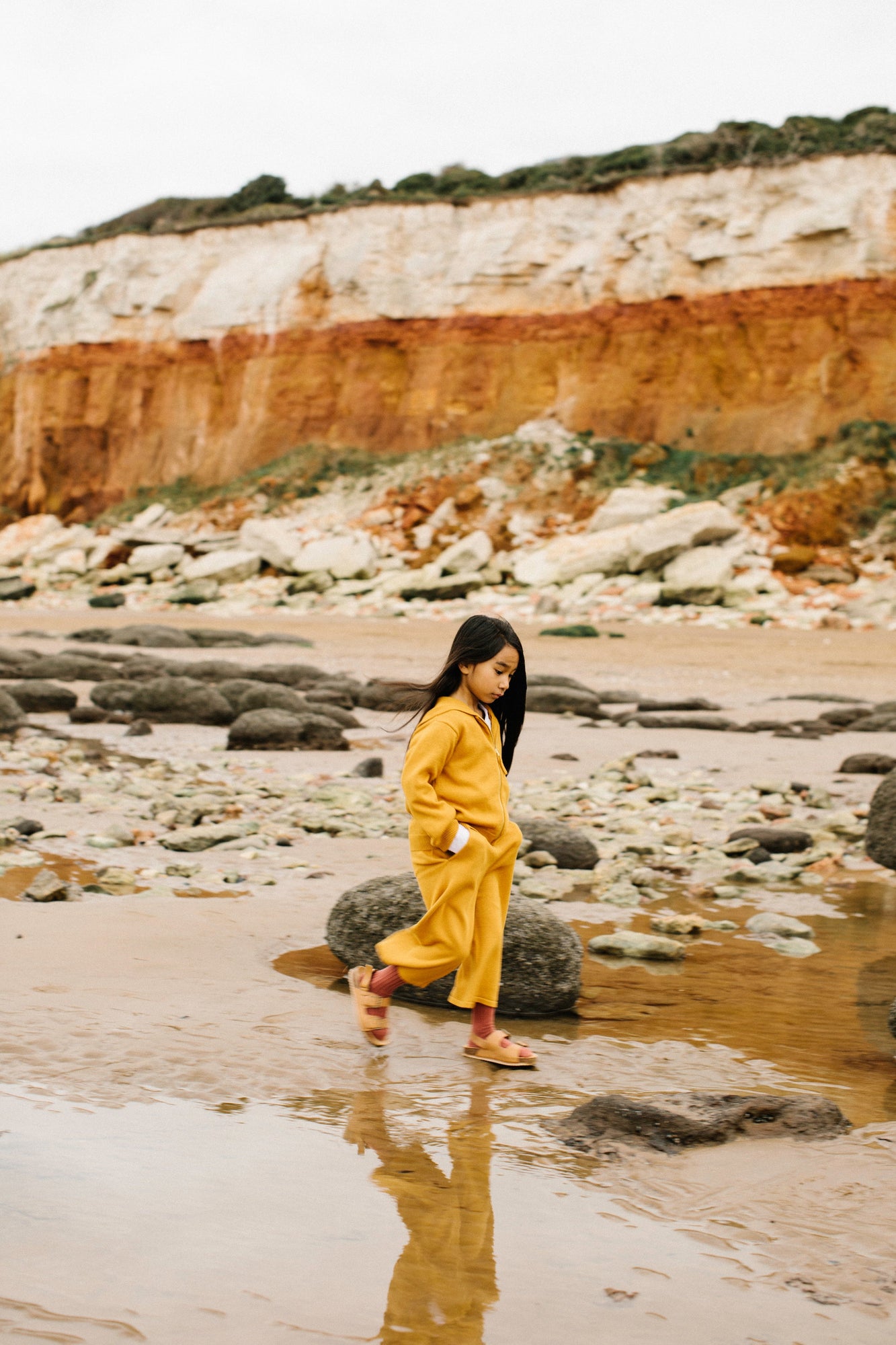 Organic Knit Wide Leg Trousers | Dark Ochre