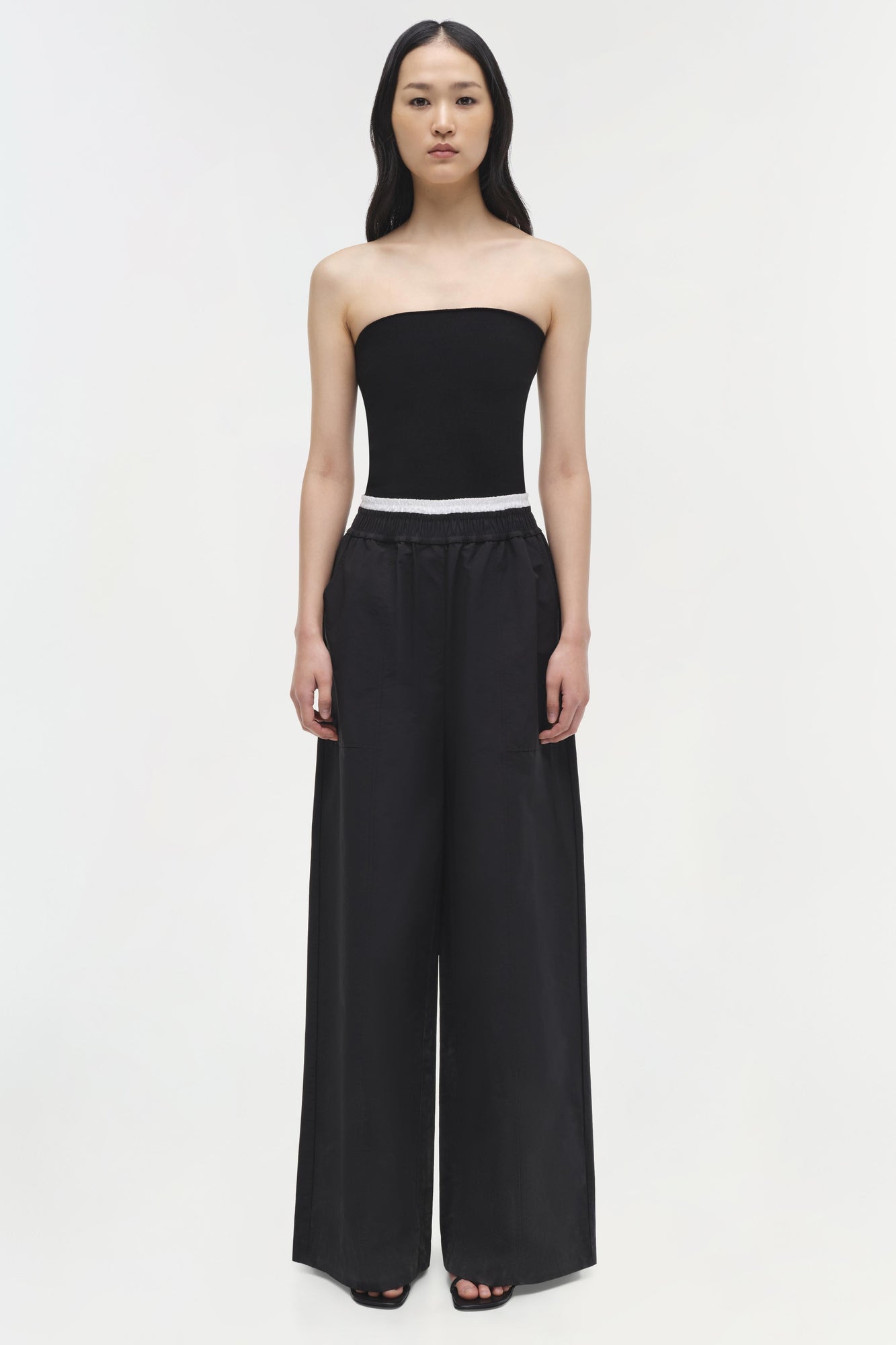 Womens | Nicole Strapless Compact Knit Top | Black