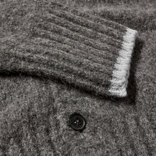 Unisex | Maison Kitsune Patch V-Neck Cardigan | Grey Melange