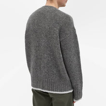 Unisex | Maison Kitsune Patch V-Neck Cardigan | Grey Melange