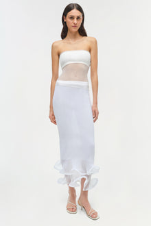 Womens | Emberly Strapless Plisse Top | Ivory