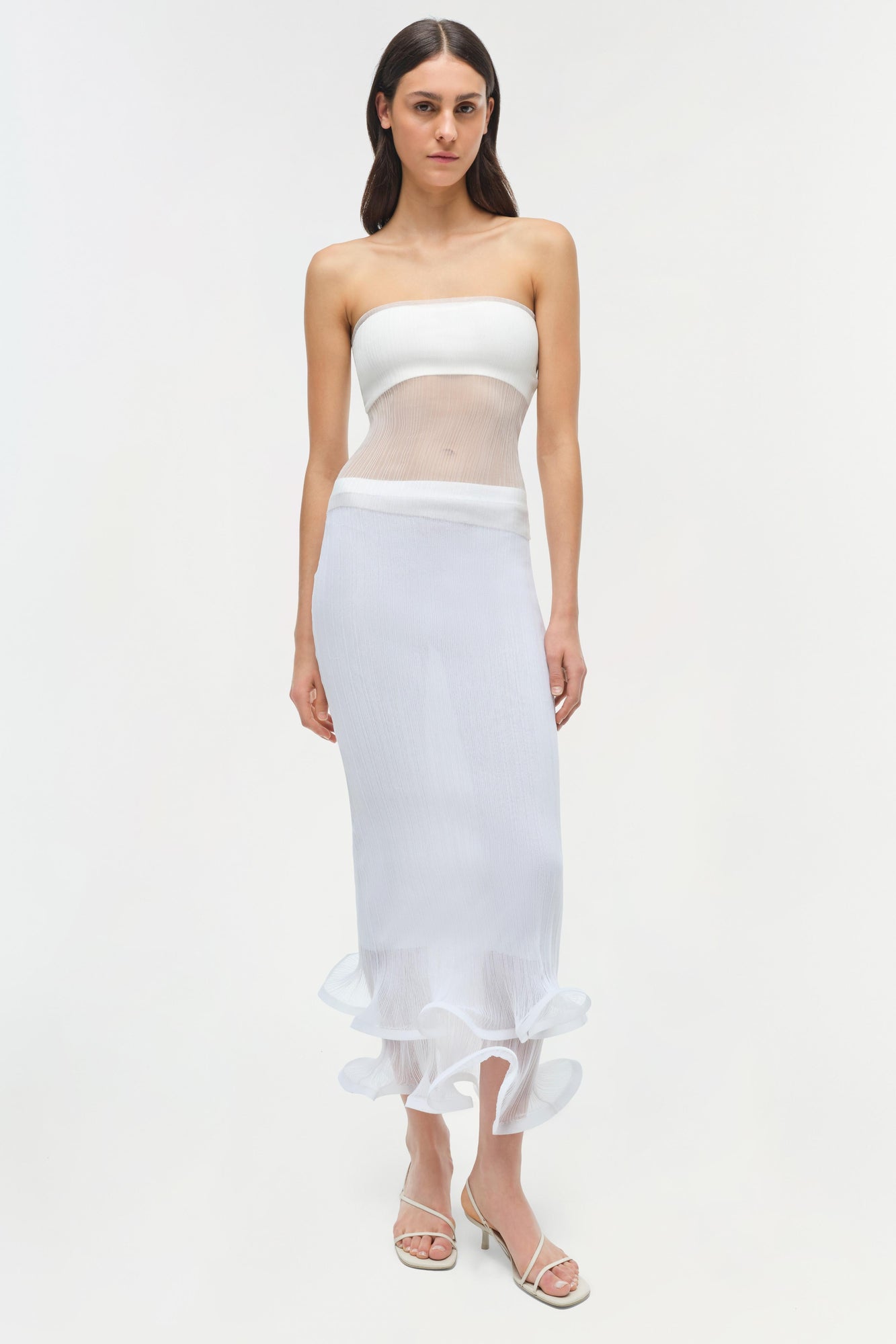 Womens | Emberly Strapless Plisse Top | Ivory