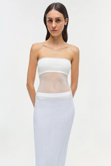 Womens | Emberly Strapless Plisse Top | Ivory