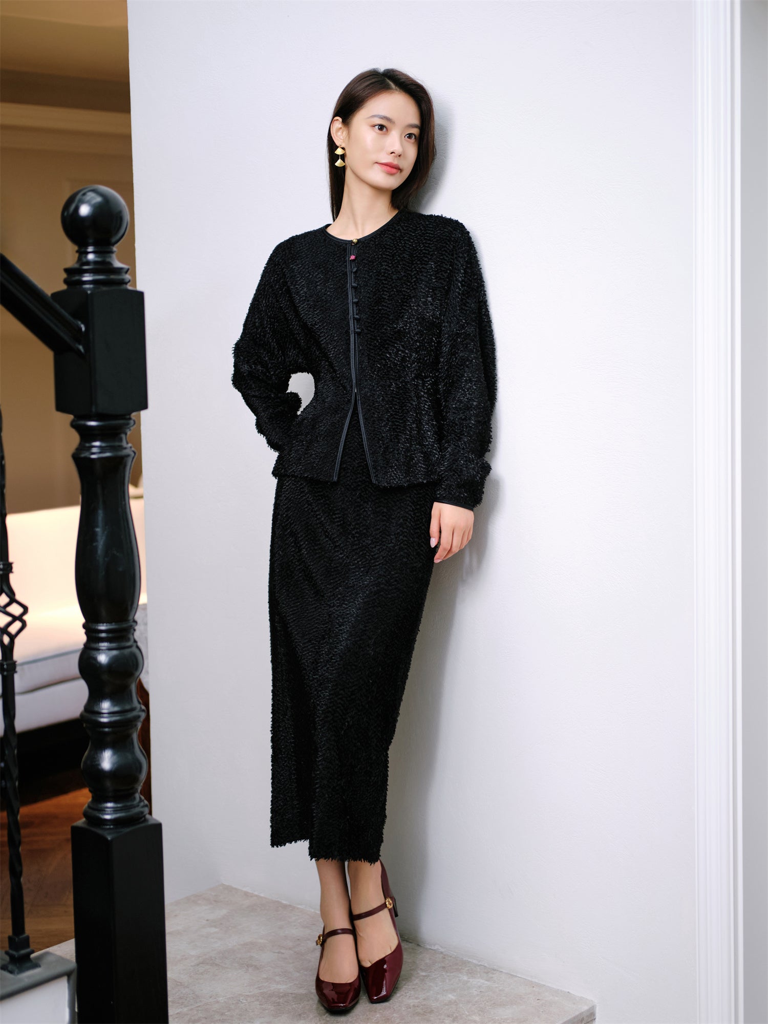 Silk Feather Light Jacket | Black
