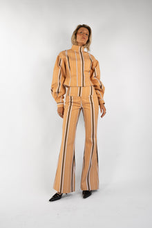 Tilly Cotton Trouser | Camel Striped