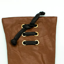 Leather Gloves With Shoelace Accent | Tobacco