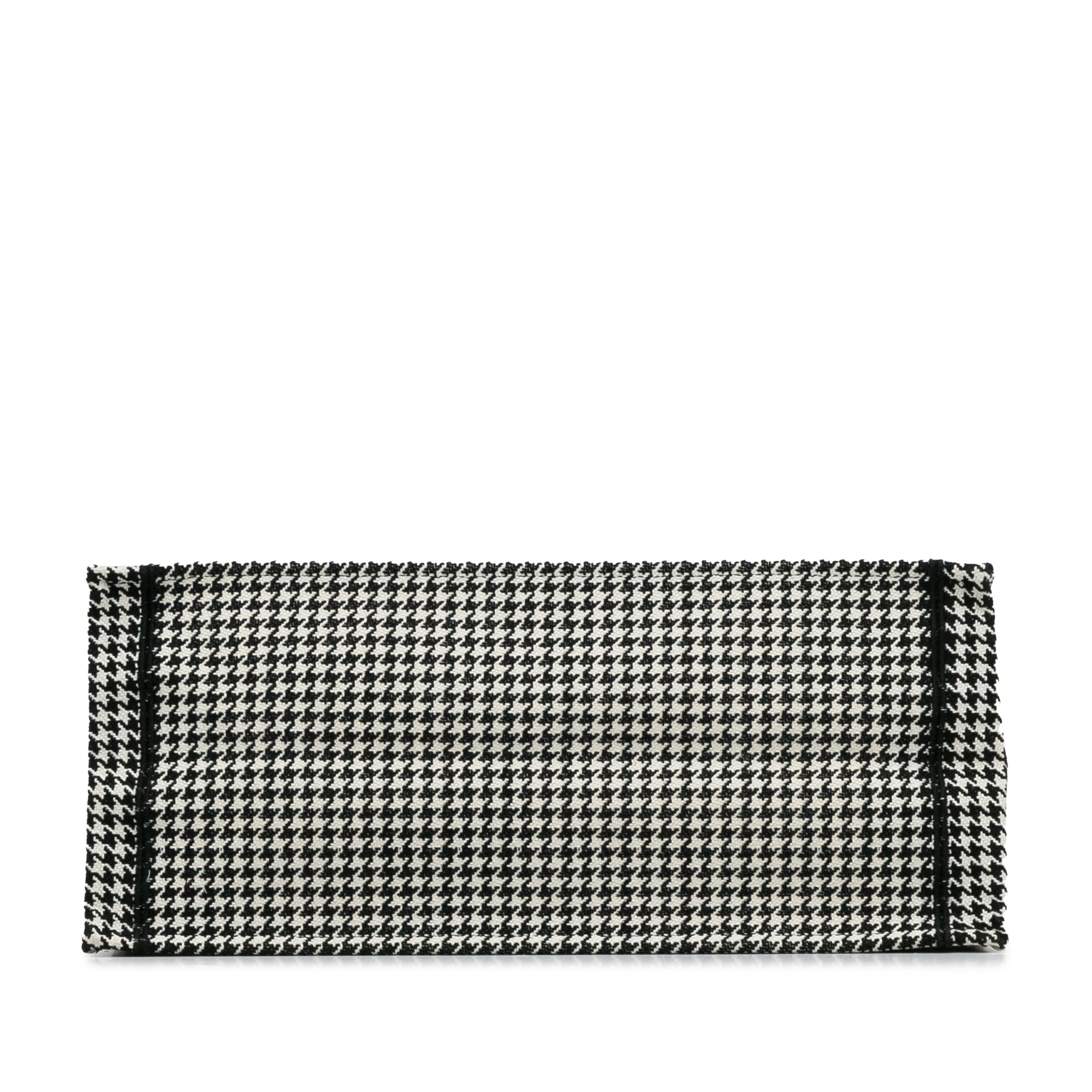 Dior | Pre-Owned Large Canvas Houndstooth Embroidered Book Tote - I | Black