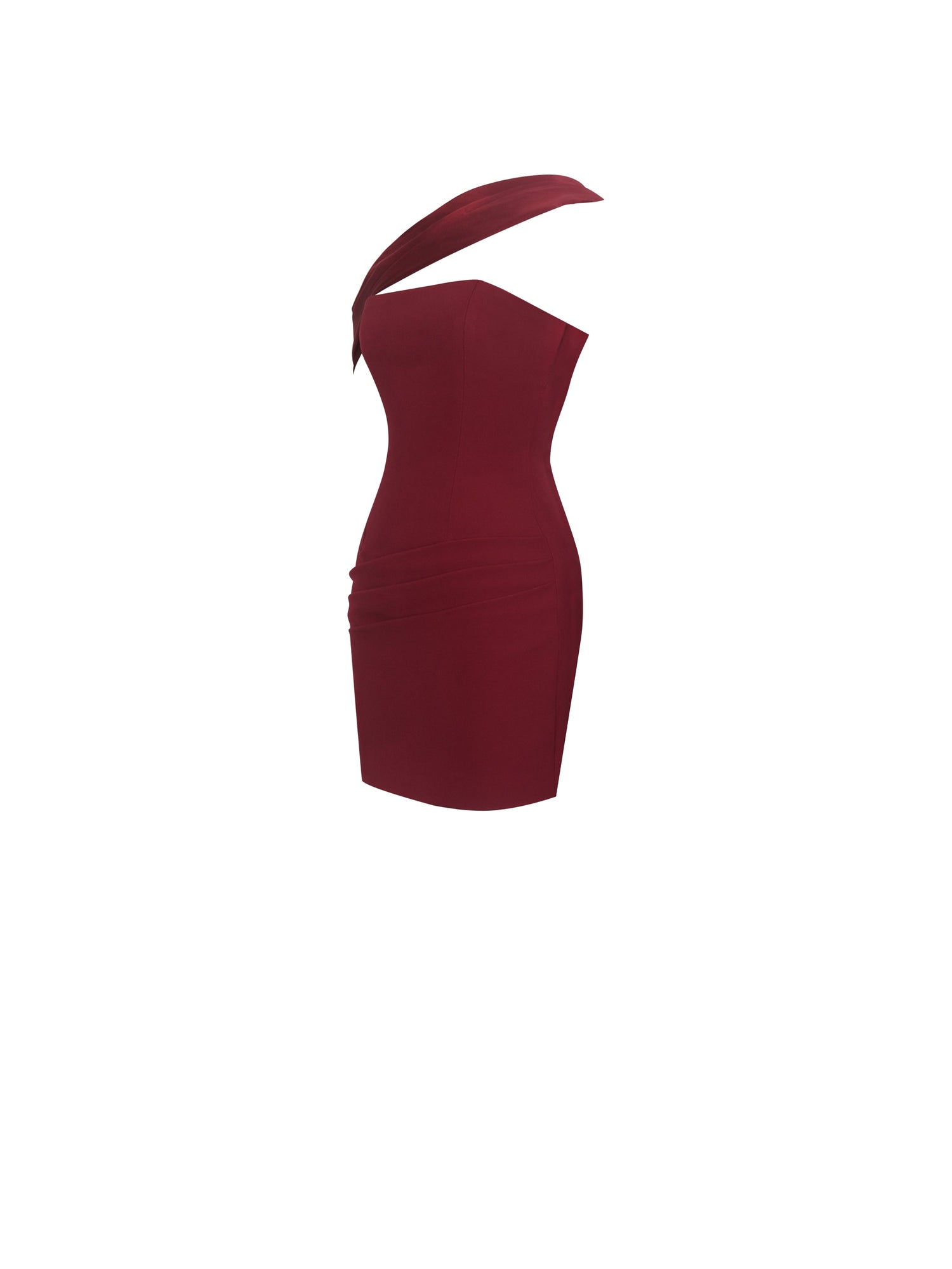 Ovelia Satin Ribbon Strapless Mini Dress | Crimson