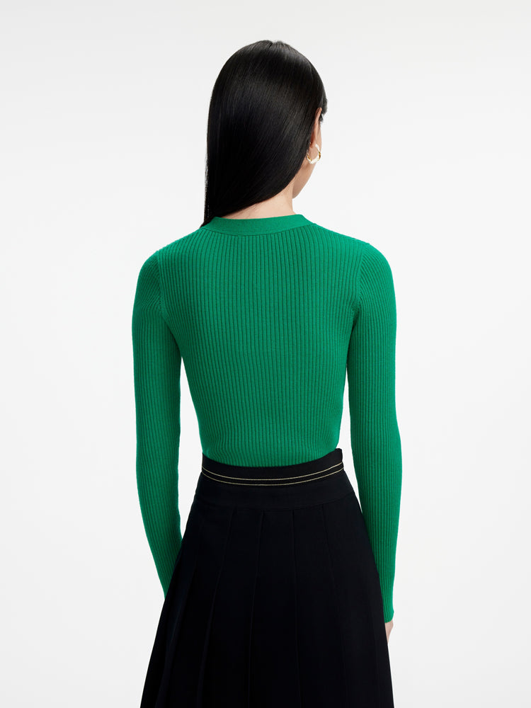 Wool Knitted Sweater | Green