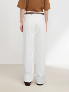 Straight-Leg Wide-Leg Jeans | White