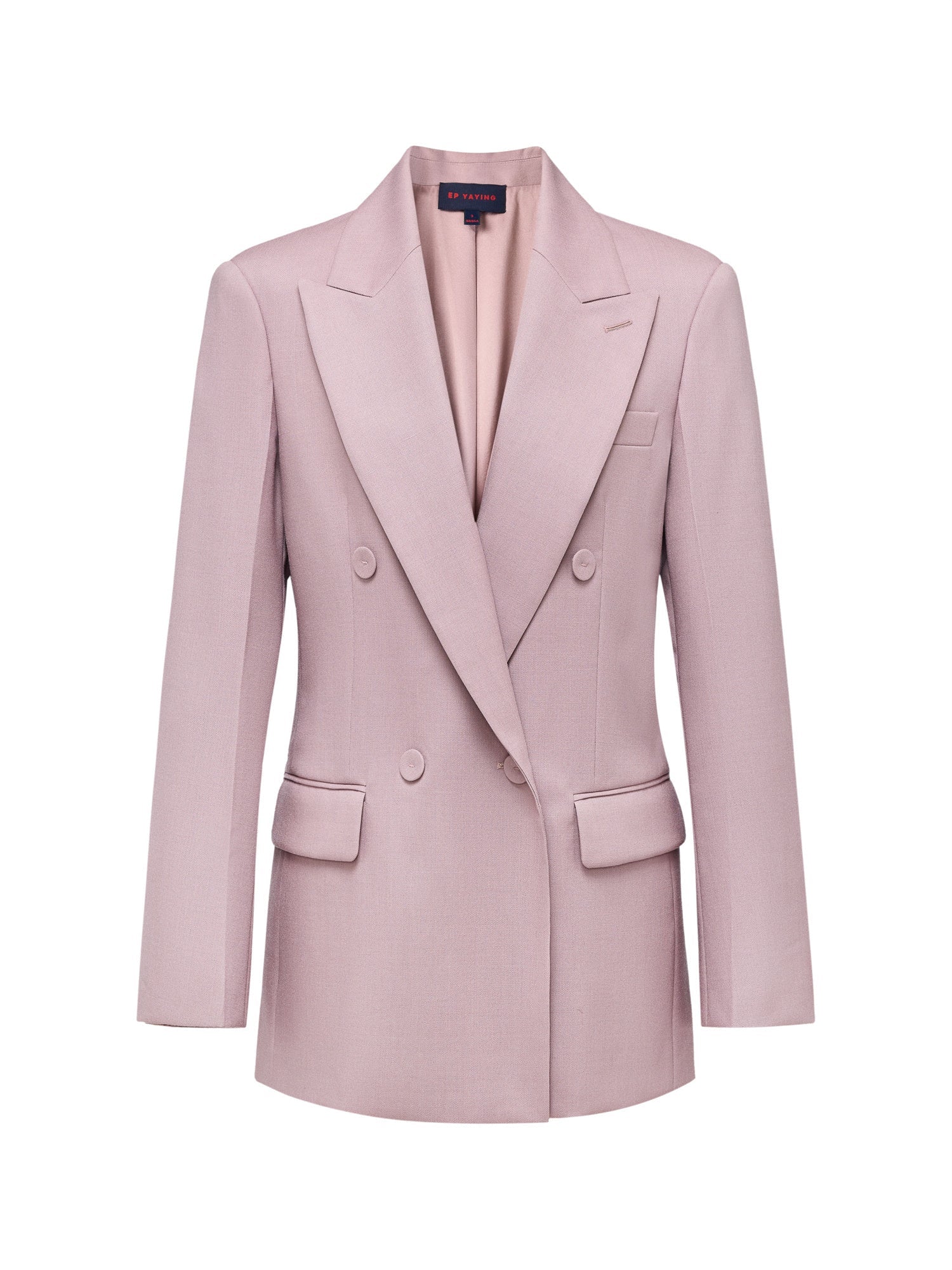 Notched Lapel Double-Breasted Suit Jacket | Purple