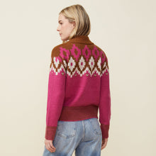 Mock Neck Fair Isle Sweater | Women | Dragon Fruit