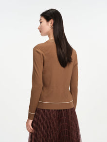 Texture Knit Cardigan | Brown