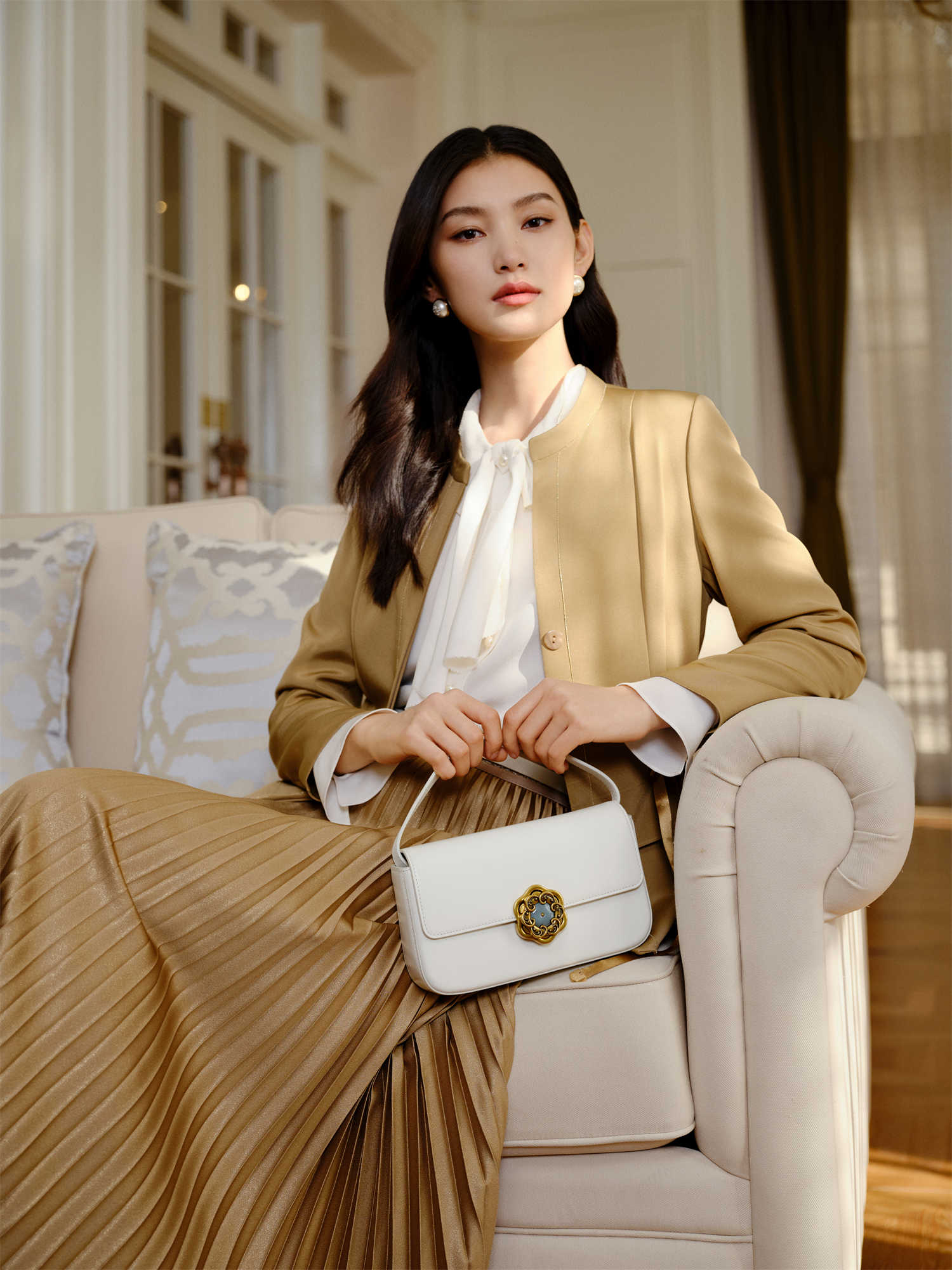 Mulberry Silk Sophisticated Jacket | Khaki