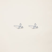 Womens | 14K Solid White Gold | Triplet Studs | 0.24 CTW Diamonds