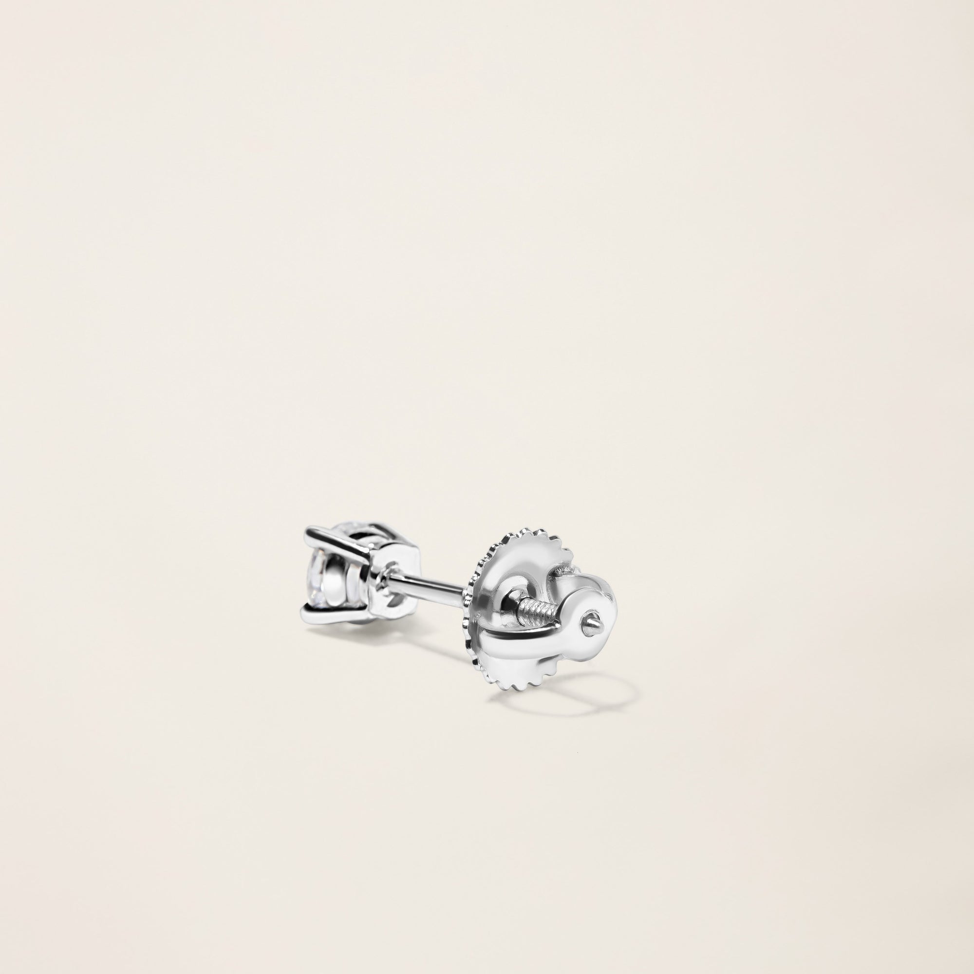 Womens | 18K Solid White Gold | Dalton Solitaire Studs | 0.5 CTW Diamonds