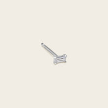 Womens | 14K Solid White Gold | Mini Baguette Studs | 0.10 CTW Diamonds